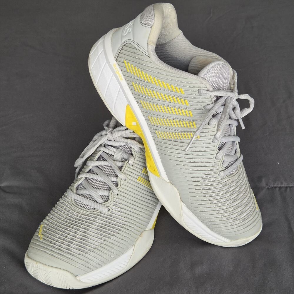 K Swiss Hypercourt Express 2 Womens US 11 White Gray Yellow Athletic Shoes